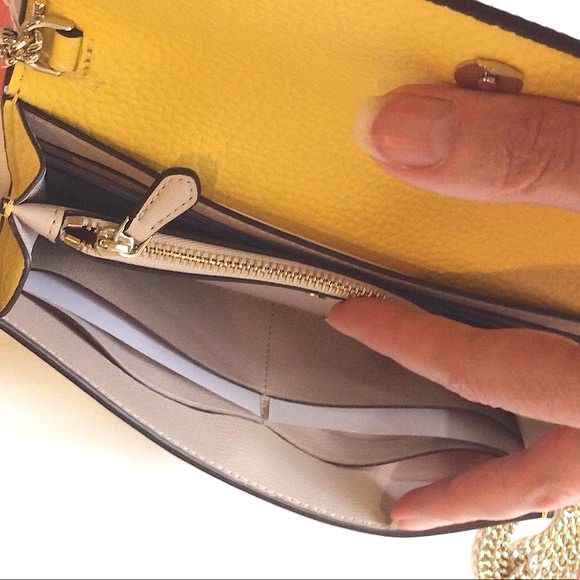 kate spade Raffia Crossbody Bag Yellow Dots Top Handle Roulette Convertible New - Picture 6 of 7